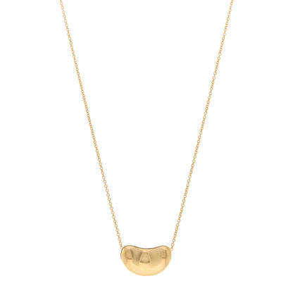 Tiffany 18K Yellow Gold 18mm Elsa Peretti Bean Pendant Necklace 1 of 4