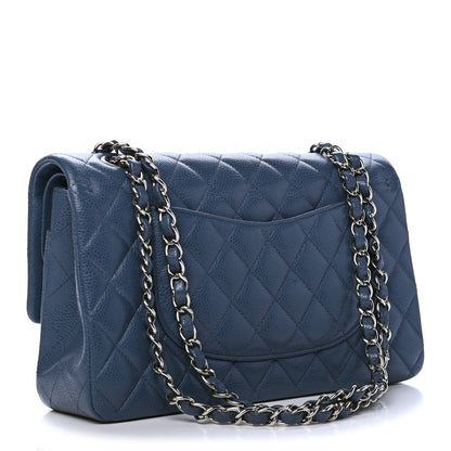 Chanel Caviar Quilted Medium Double Flap Blue 2 of 6