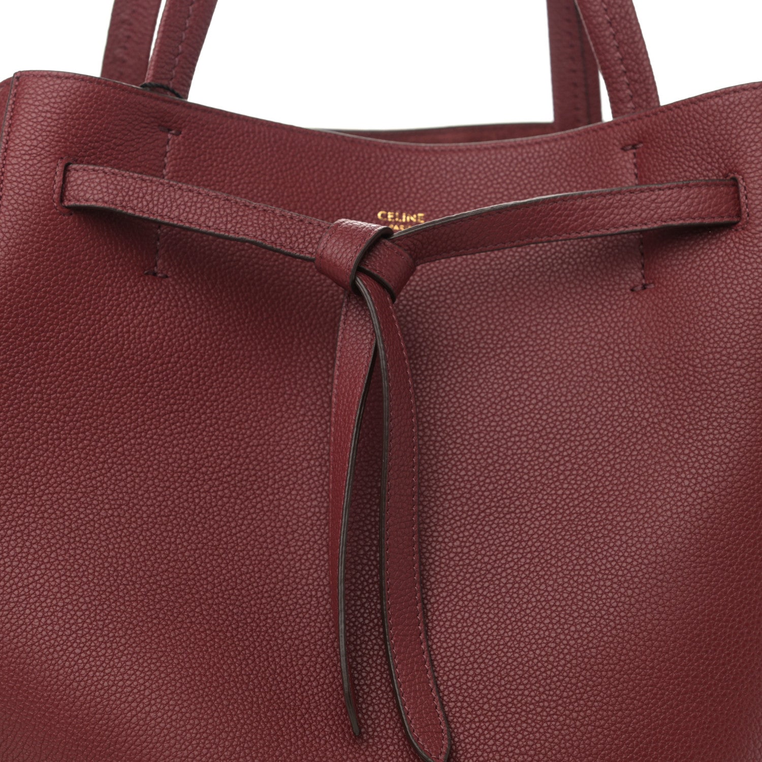 Celine Soft Grained Calfskin Small Belt Cabas Phantom Light Burgundy 7 of 10
