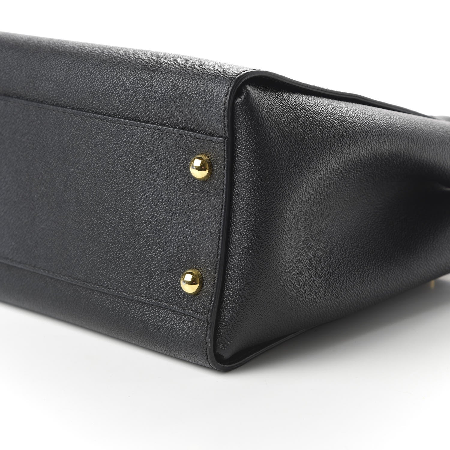 Burberry Soft Grain Calfskin Medium Buckle Tote Black 8 of 10