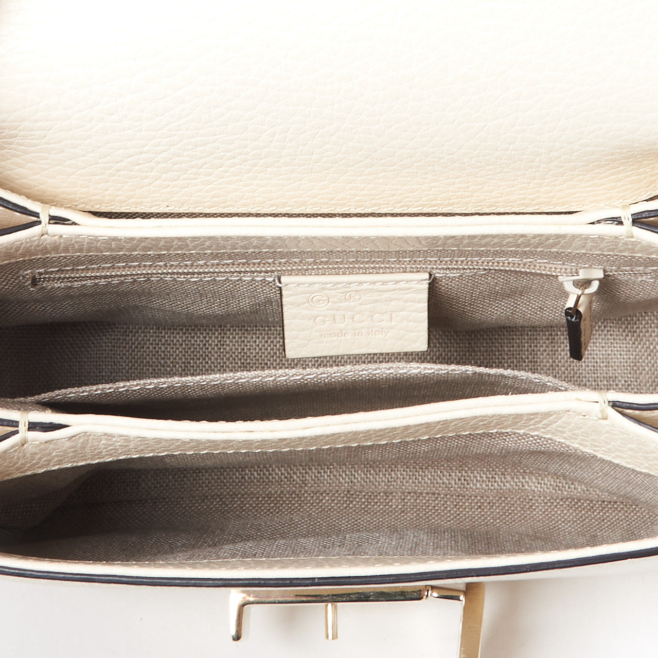Gucci Dollar Calfskin Interlocking G Crossbody Bag Mystic White 7 of 9