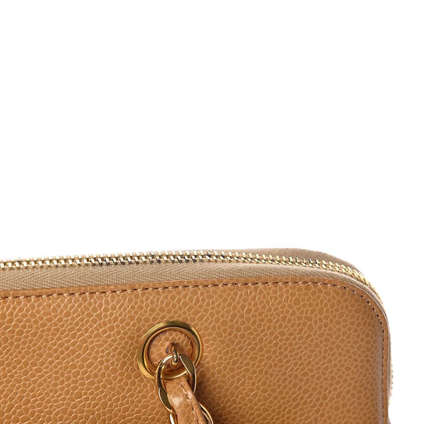 Caviar Flap Shoulder Bag Beige