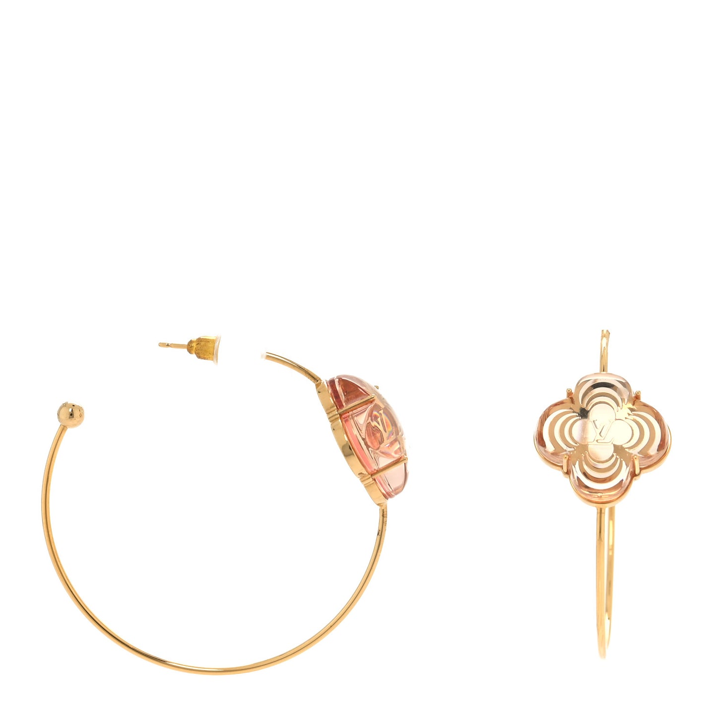 LOUIS VUITTON A La Folie Hoop Earrings Gold