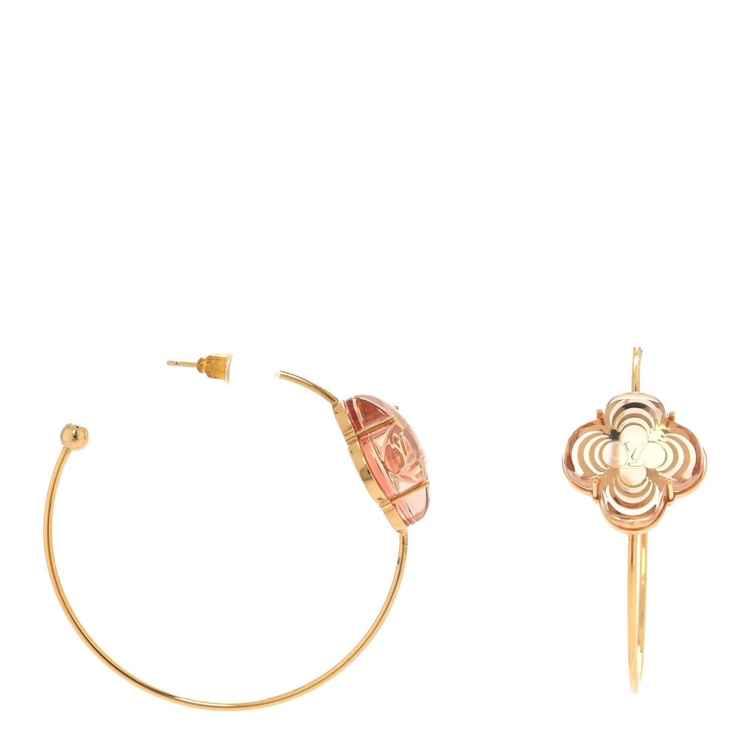 Louis Vuitton LOUIS VUITTON A La Folie Hoop Earrings Gold 1 of 3