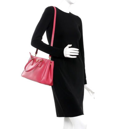 Prada Saffiano Small Galleria Double Zip Tote Peonia 2 of 8