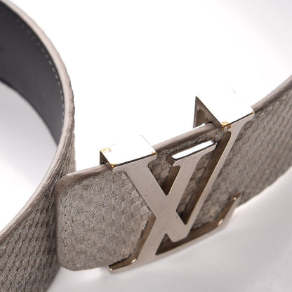 Louis Vuitton Suede Calfskin Mini Damier 40mm LV Initiales Belt 95 38 Grey 7 of 8