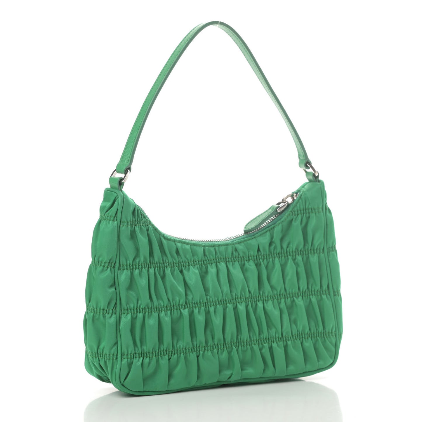 Tessuto Nylon Gaufre Shoulder Bag Menta