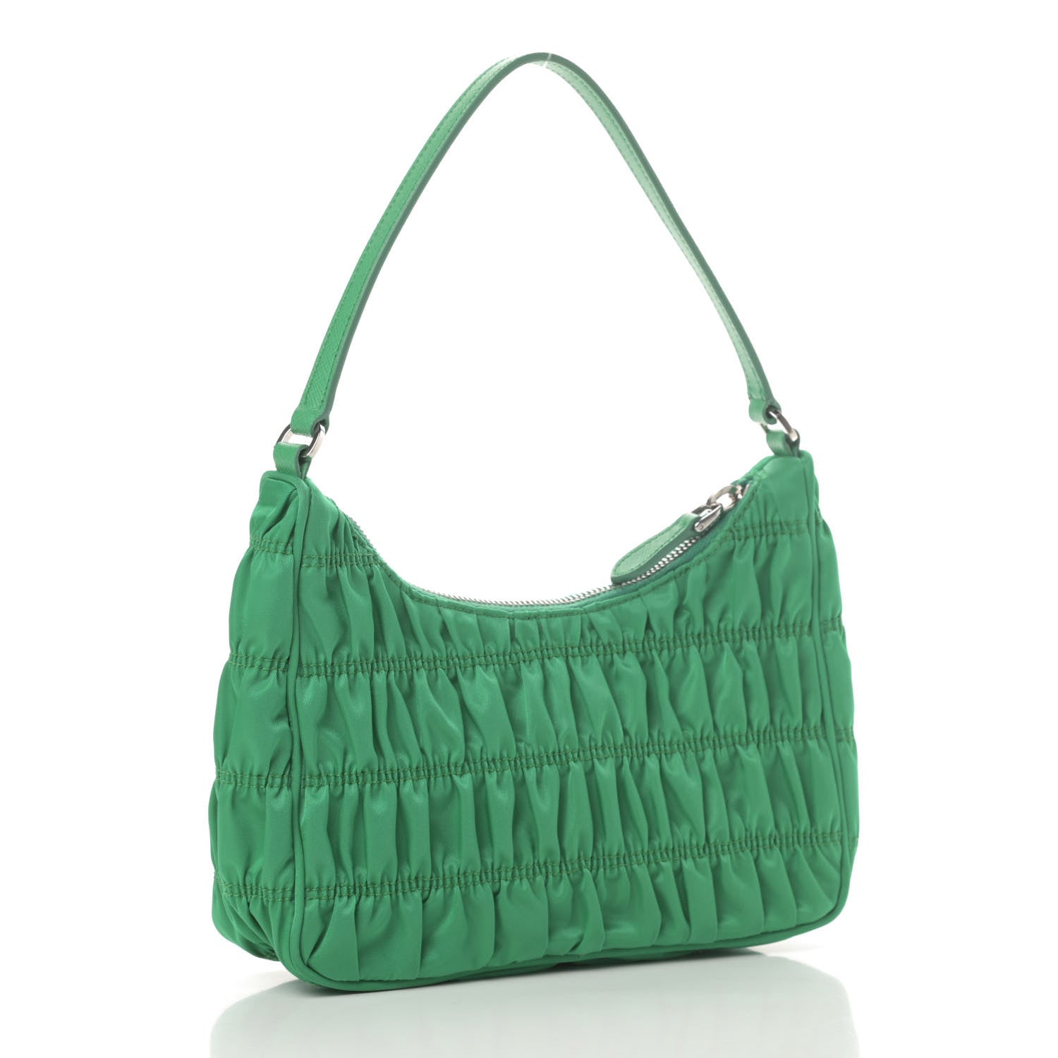 Prada Tessuto Nylon Gaufre Shoulder Bag Menta 3 of 11