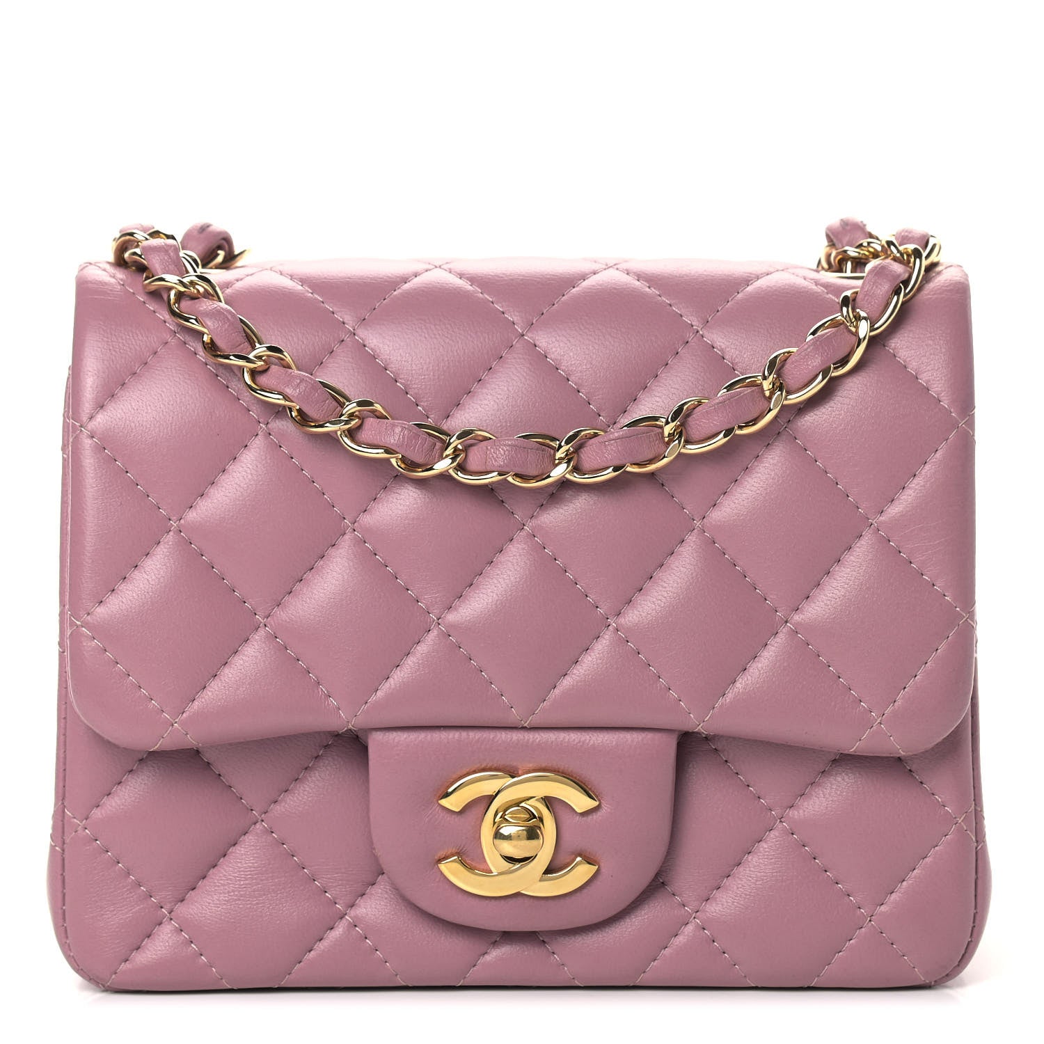 Chanel Lambskin Quilted Mini Square Flap Light Purple 1 of 12