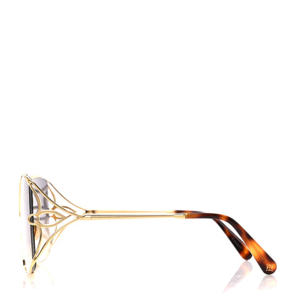 Louis Vuitton Metal LV Petal Square Sunglasses Z1629U Gold Blue 3 of 8
