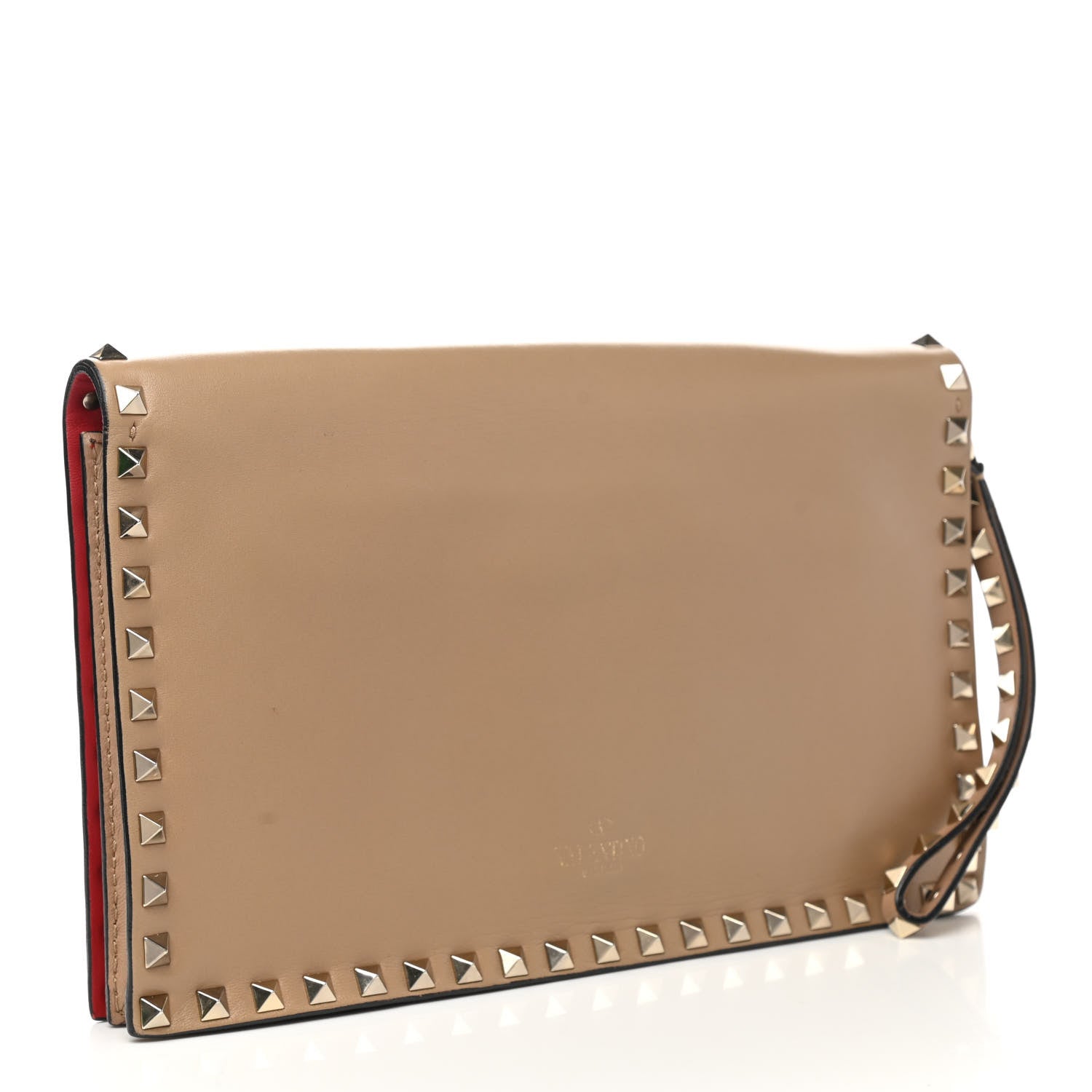 Valentino Garavani Nappa Rockstud Wristlet Clutch Alpaca 2 of 11