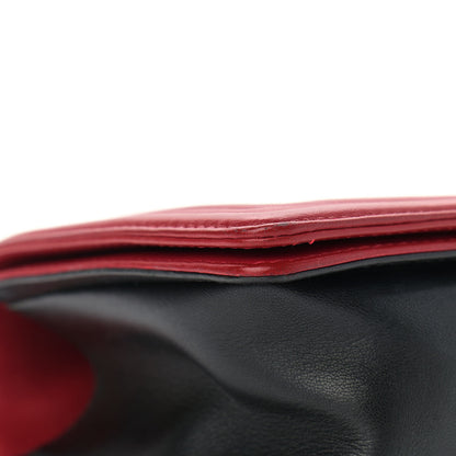 Chanel Lambskin Quilted Medium Boy Flap Black Red 8 of 14