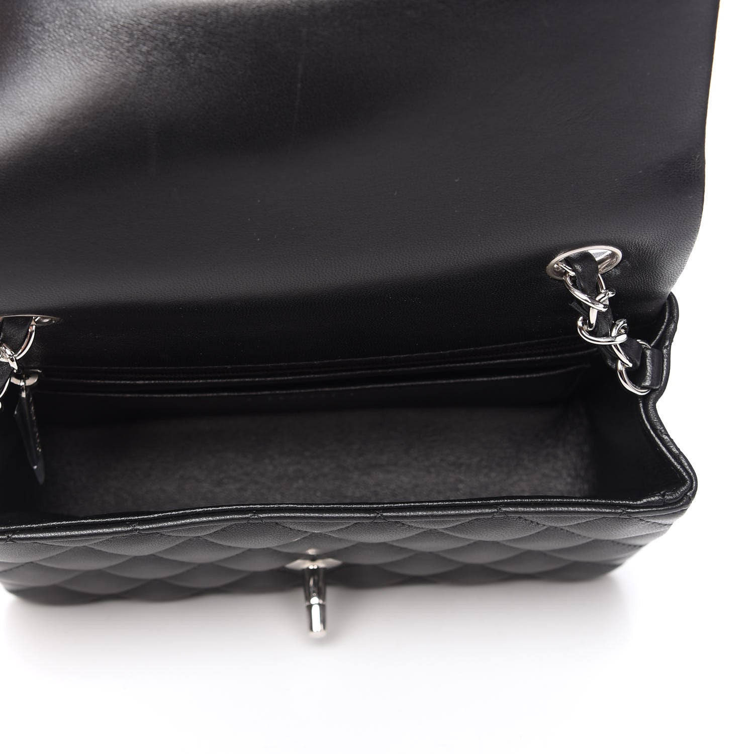 Chanel Lambskin Quilted Mini Rectangular Flap Black 5 of 12