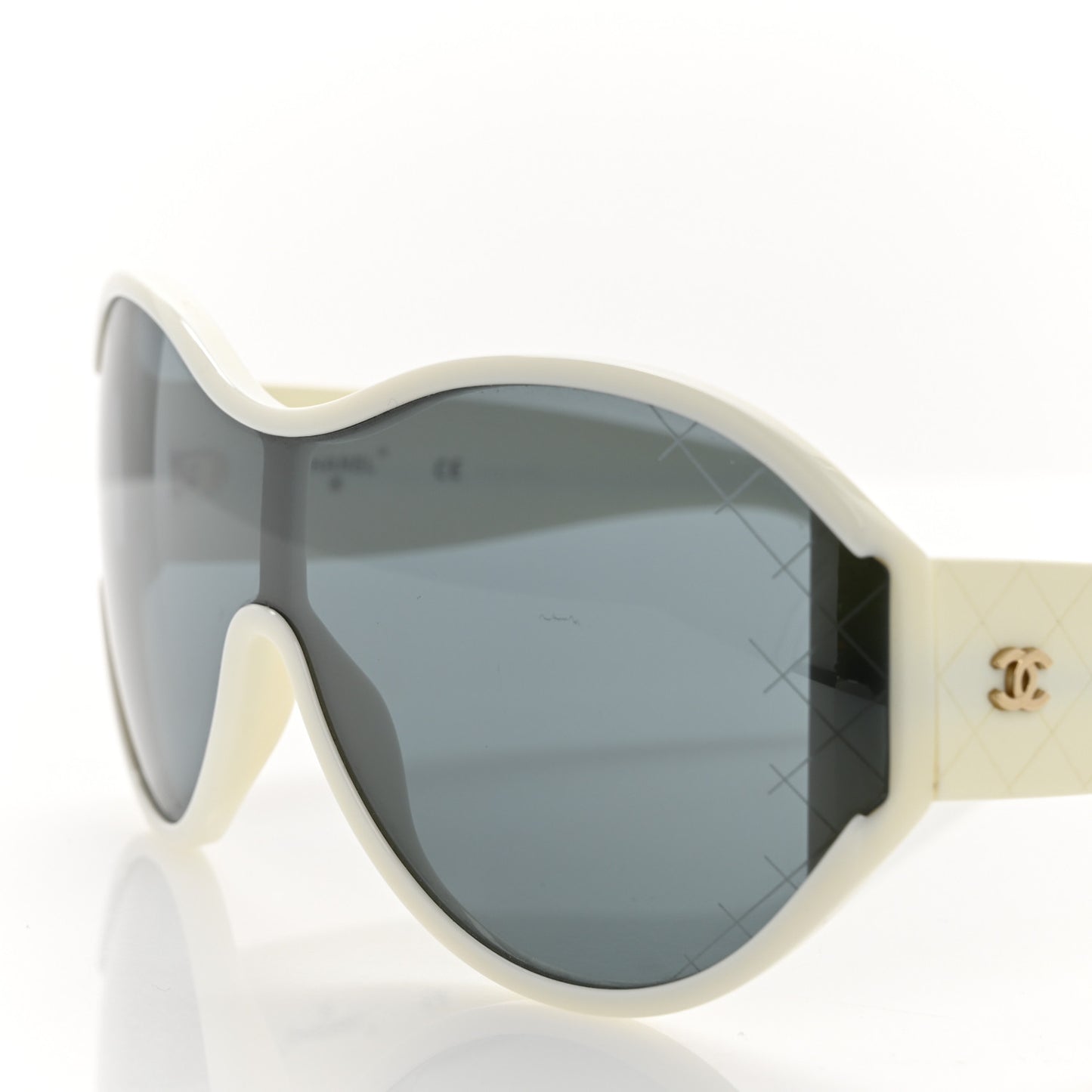 Acetate Shield Sunglasses 71476-A White