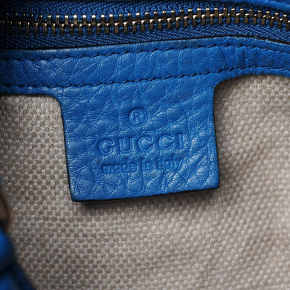 Gucci Pebbled Calfskin Large Soho Shoulder Bag Riviera Blue 6 of 23