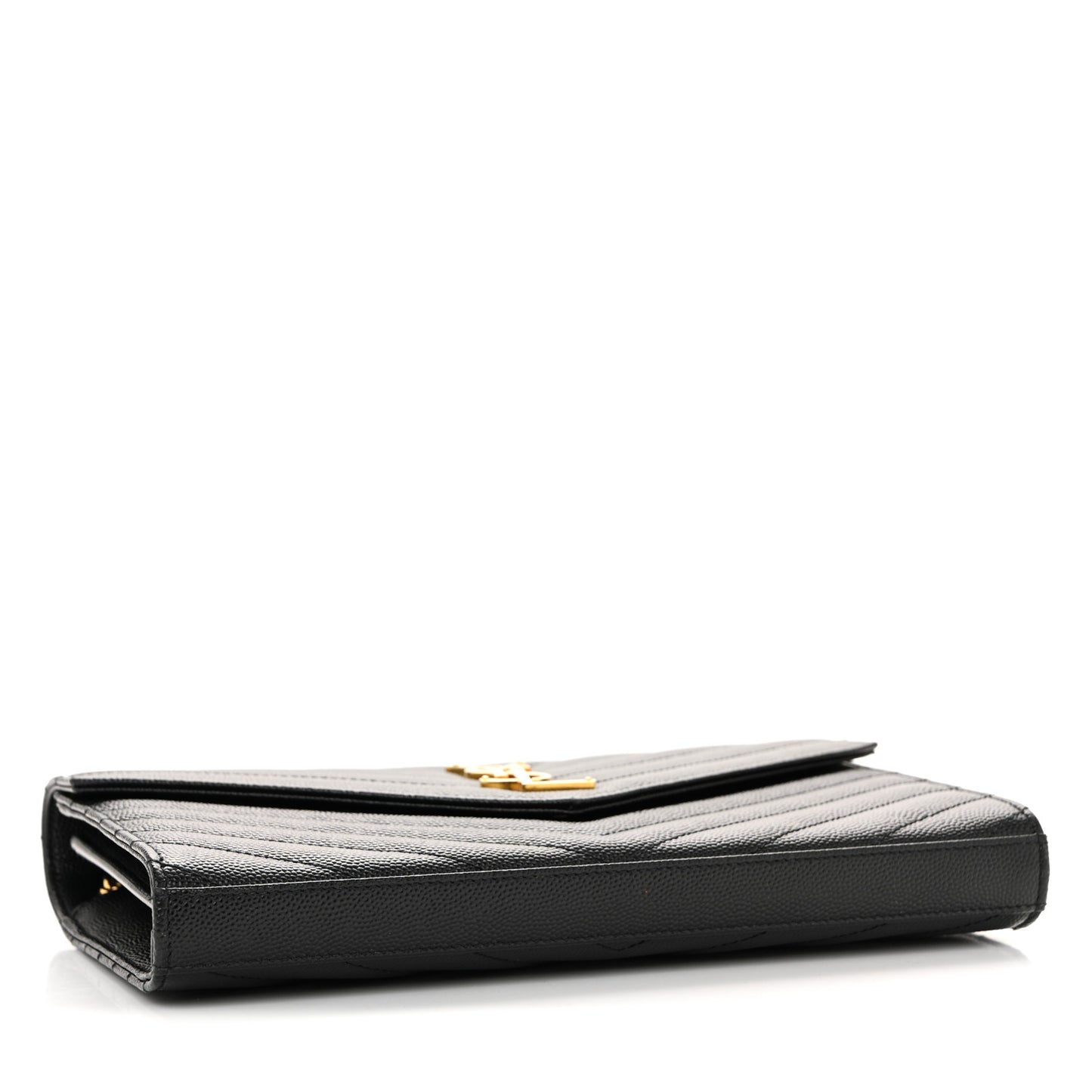 Grain De Poudre Matelasse Chevron Monogram Chain Wallet Black