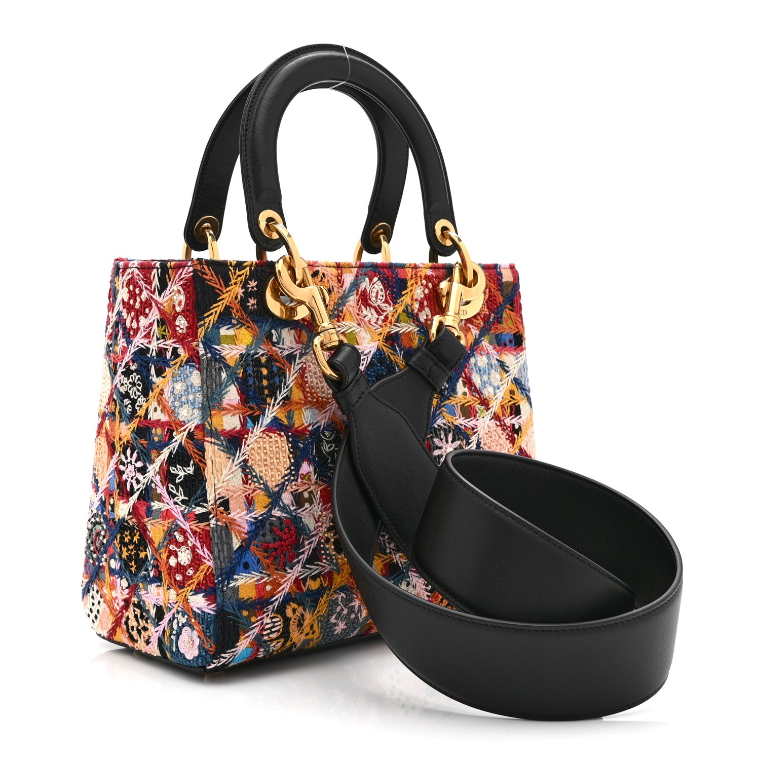 Christian Dior Embroidered Patchwork Peace And Love Medium Lady Dior Multicolor 3 of 10
