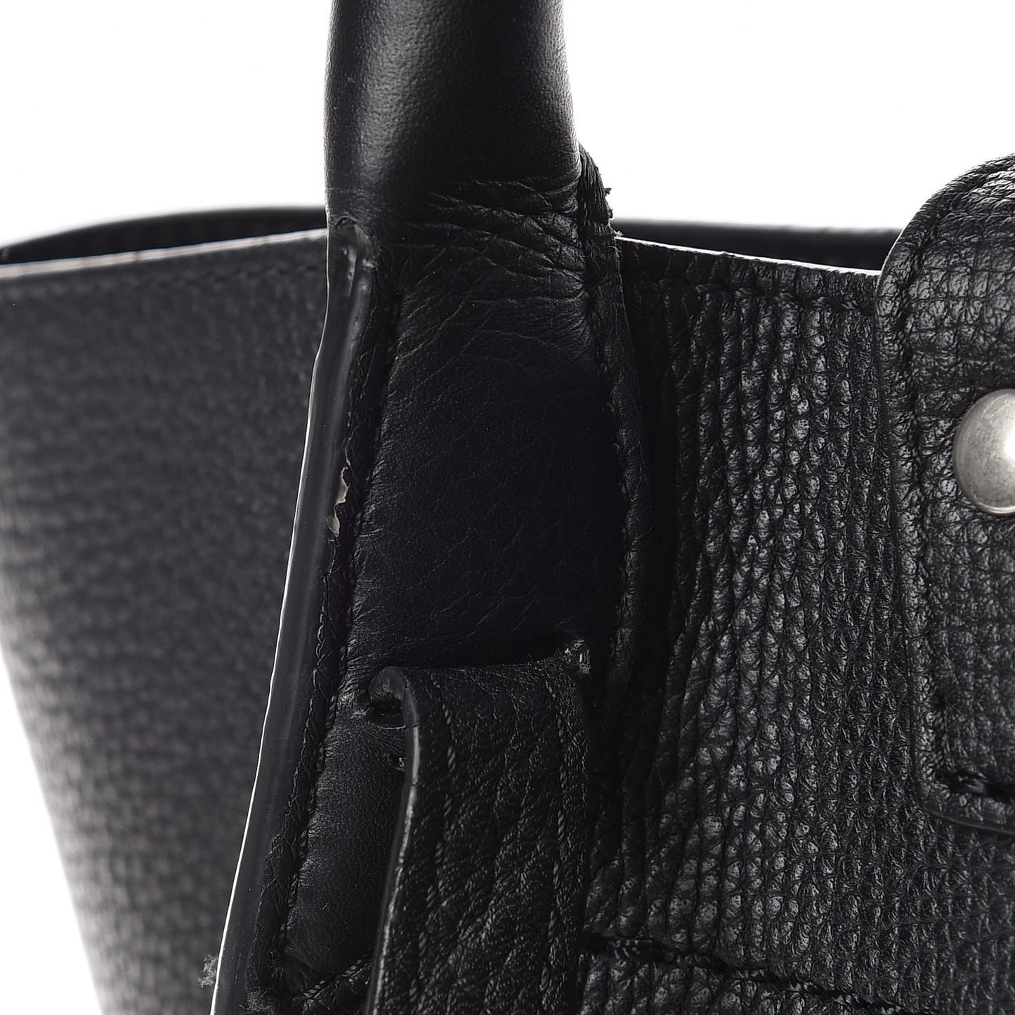 Supple Grained Calfskin Small Big Bag Black