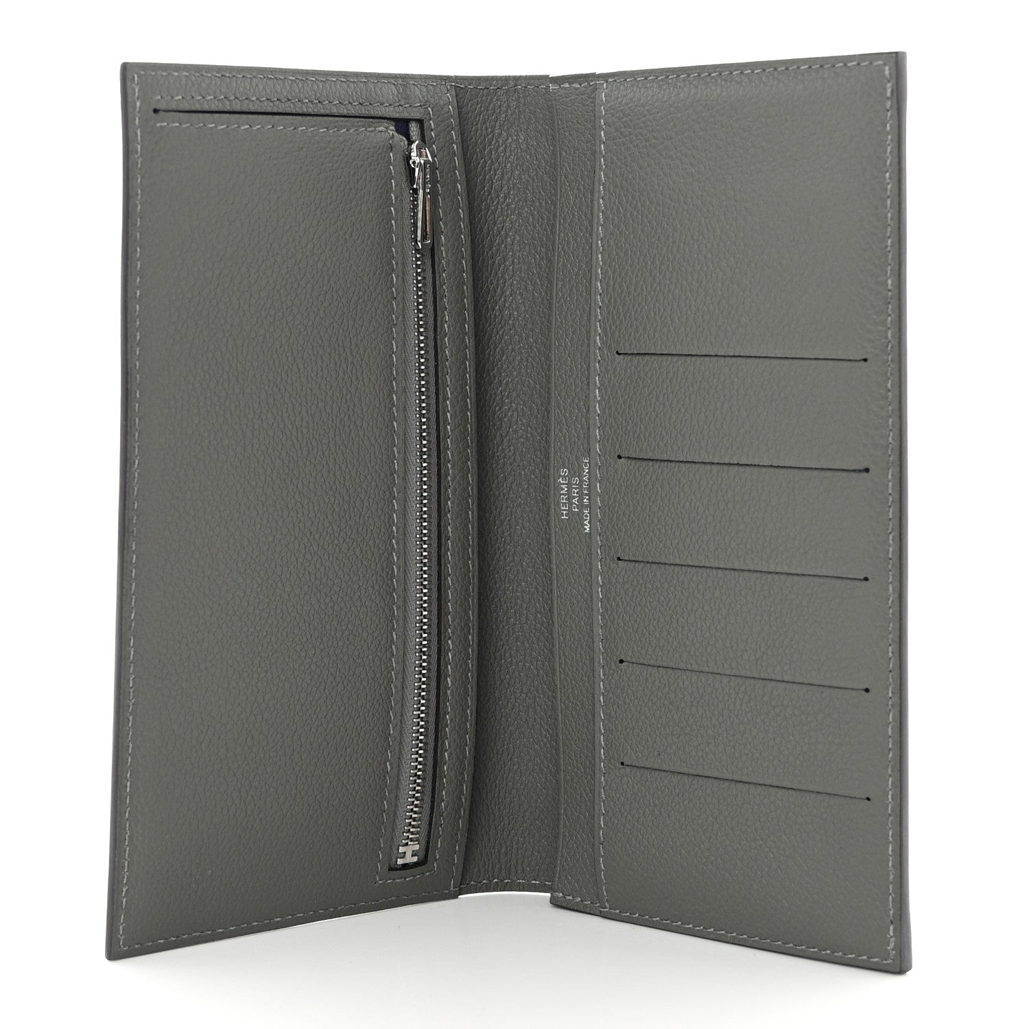 Hermes Evercolor Citizen Twill Long Wallet Gris Meyer 5 of 9