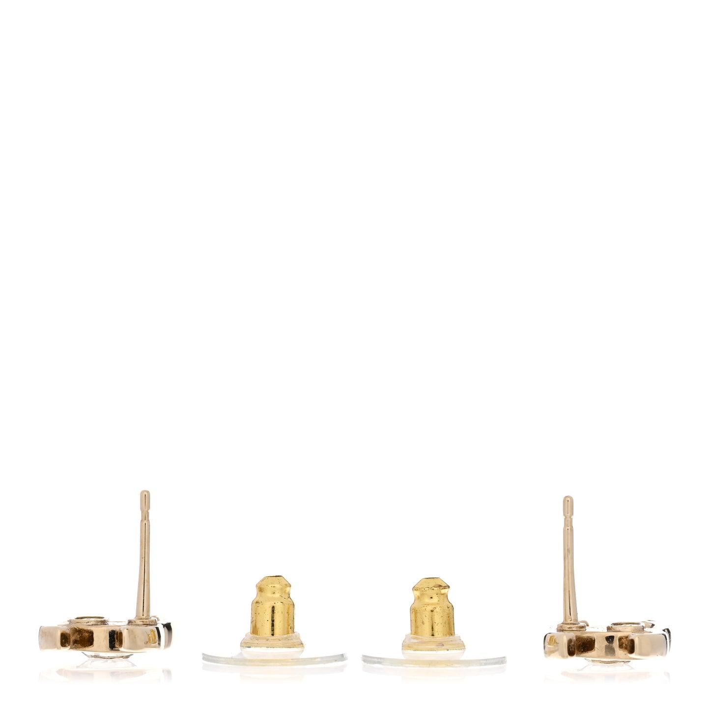 Crystal CC Large Stud Earrings Gold