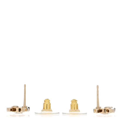 Chanel Crystal CC Large Stud Earrings Gold 3 of 5