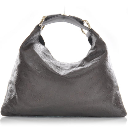 Gucci Guccissima Large Horsebit Chain Hobo Brown 1 of 9