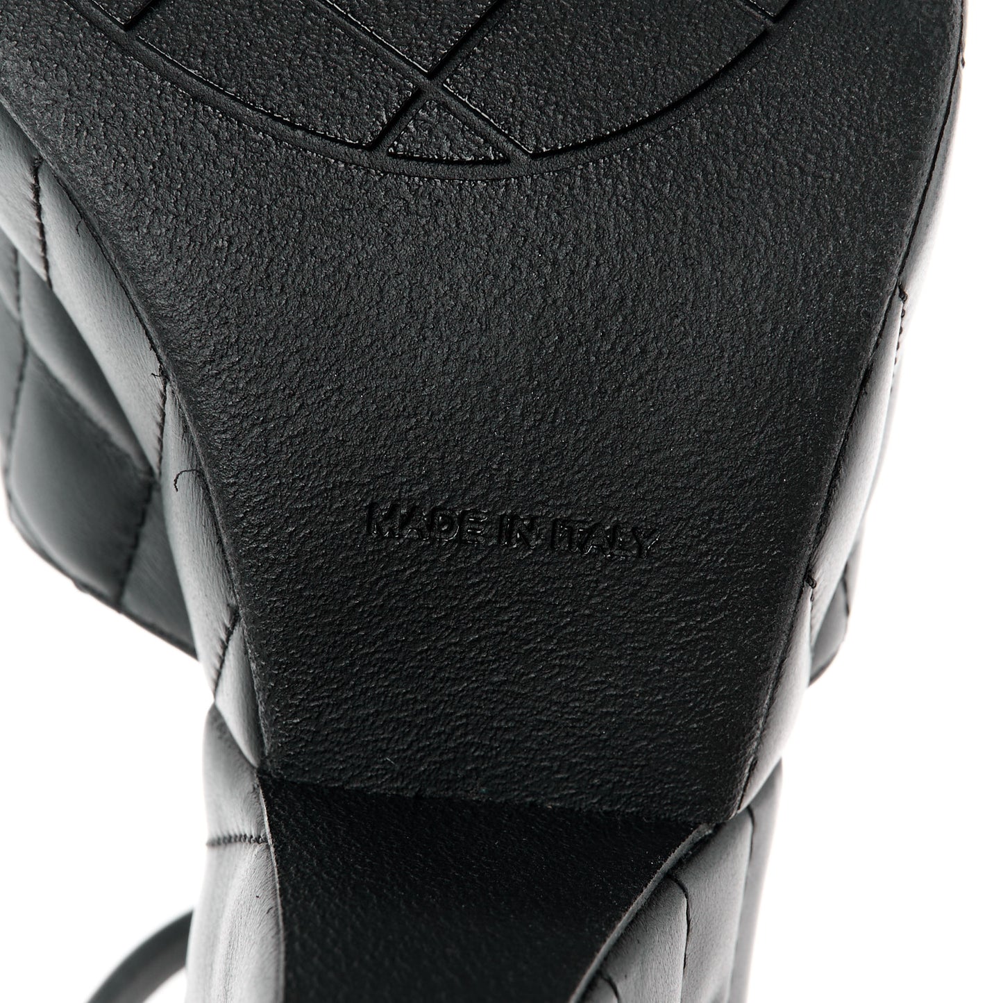 Lambskin Quilted Peep Toe Wedge Sandals 38.5 Black