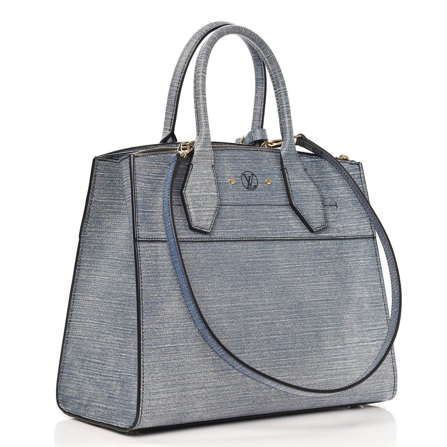 Louis Vuitton Epi City Steamer MM Blue Jean 3 of 7