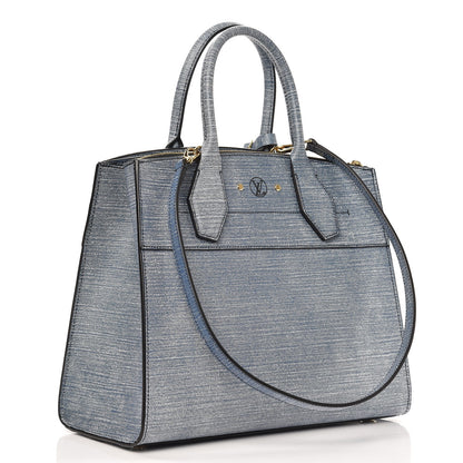 Louis Vuitton Epi City Steamer MM Blue Jean 3 of 7