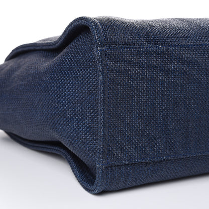 Chanel Woven Straw Raffia Large Deauville Tote Blue 8 of 10