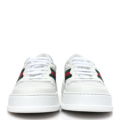 Gucci Calfskin Web Perforated Womens Platform 55mm Sneakers 41 White Bright Splash 3 of 10