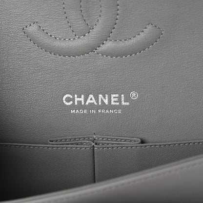 Chanel Lambskin Quilted Medium Double Flap Grey 5 of 9