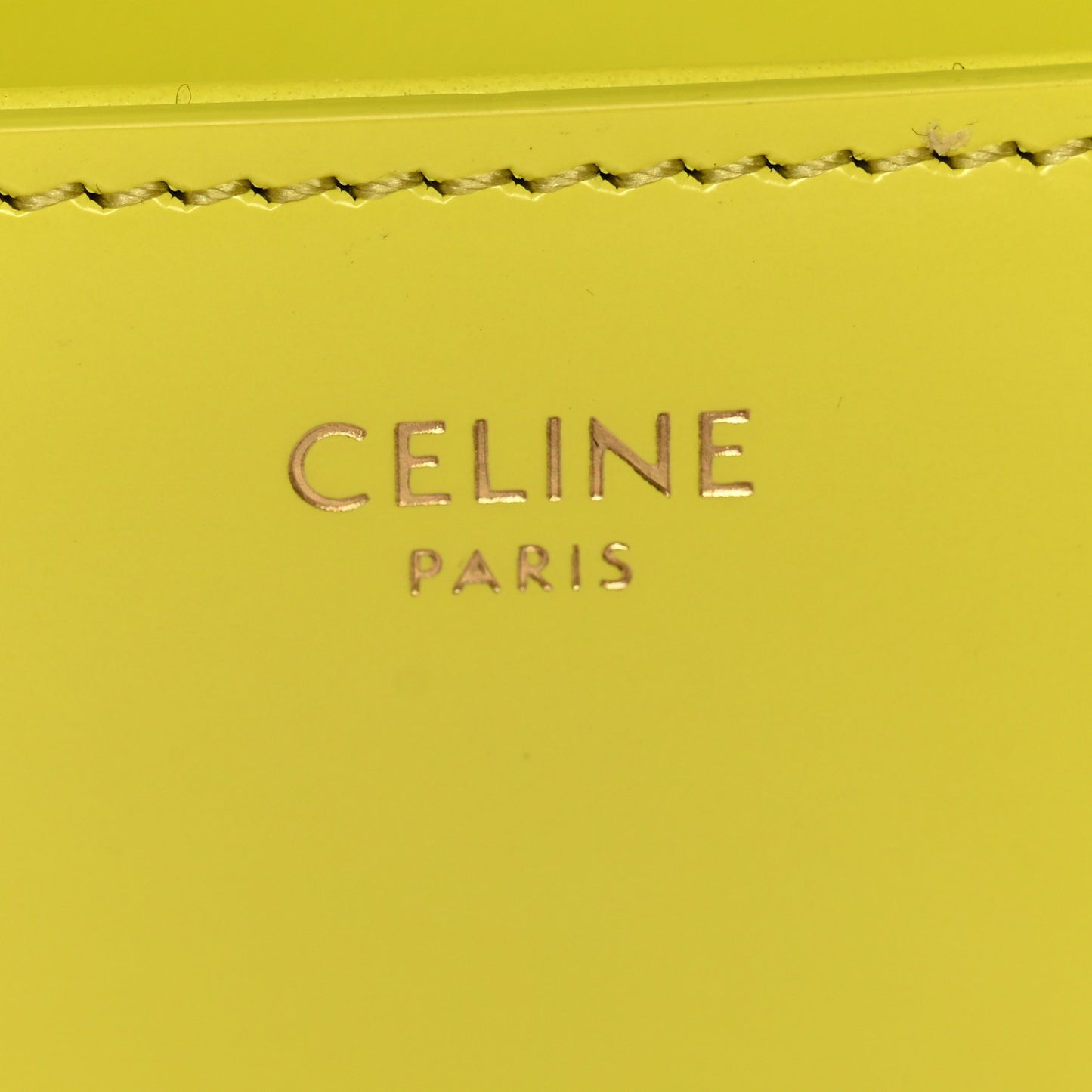 Shiny Calfskin Cuir Triomphe Chain Shoulder Bag Anis