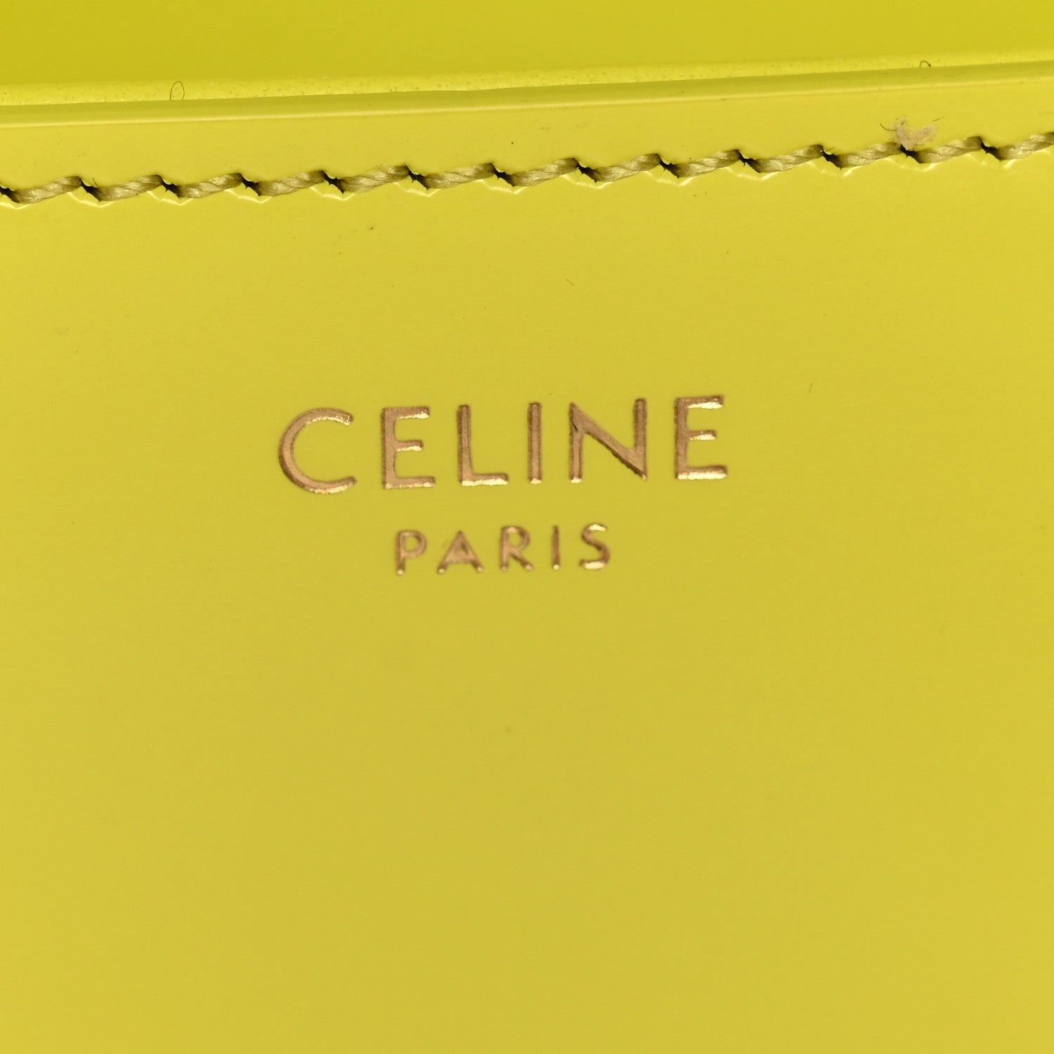 Celine Shiny Calfskin Cuir Triomphe Chain Shoulder Bag Anis 7 of 12