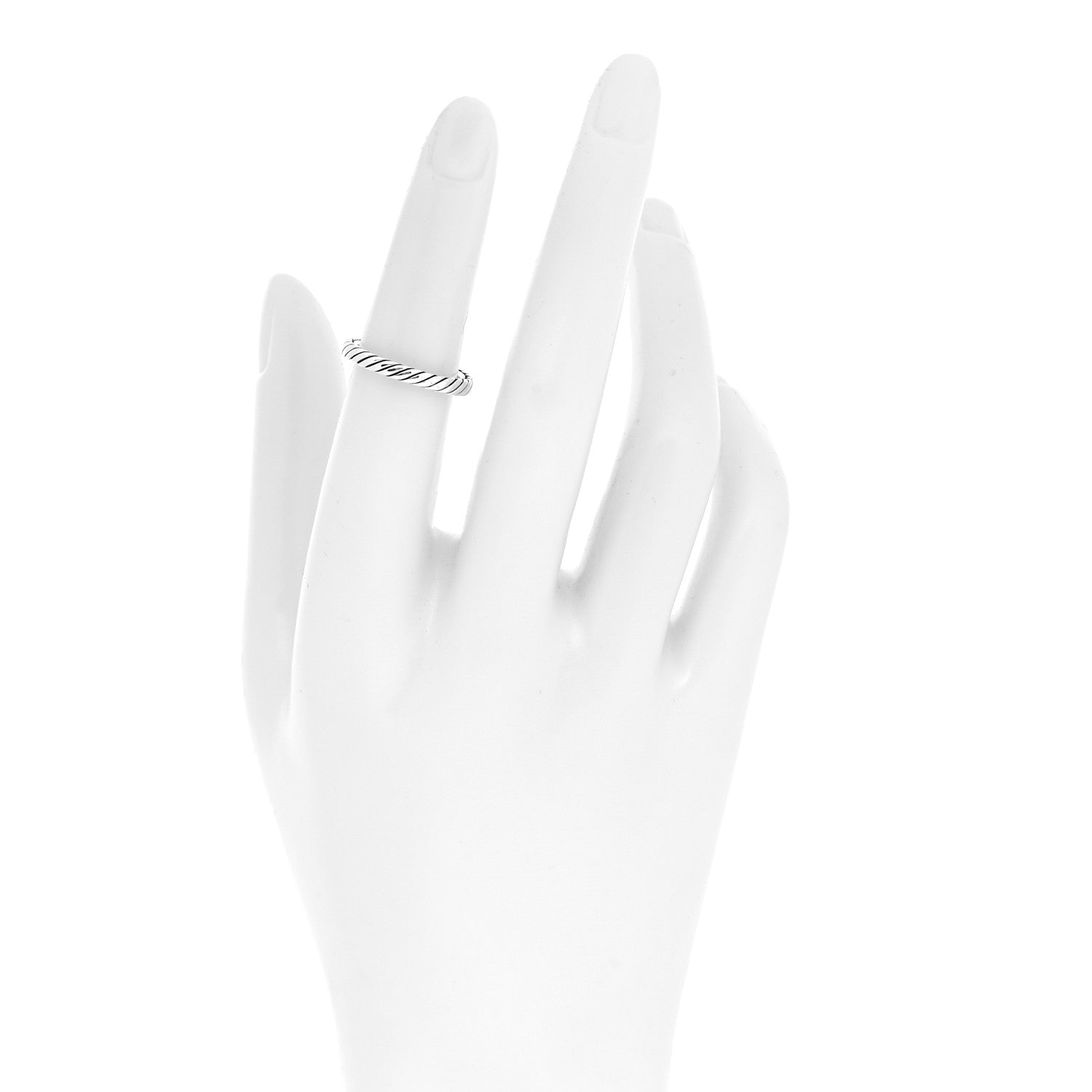 David Yurman Sterling Silver Cable Classics Band Ring 49 5 2 of 4