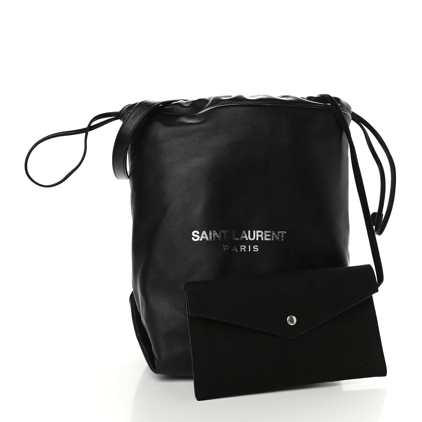 Lambskin Teddy Bucket Bag Black