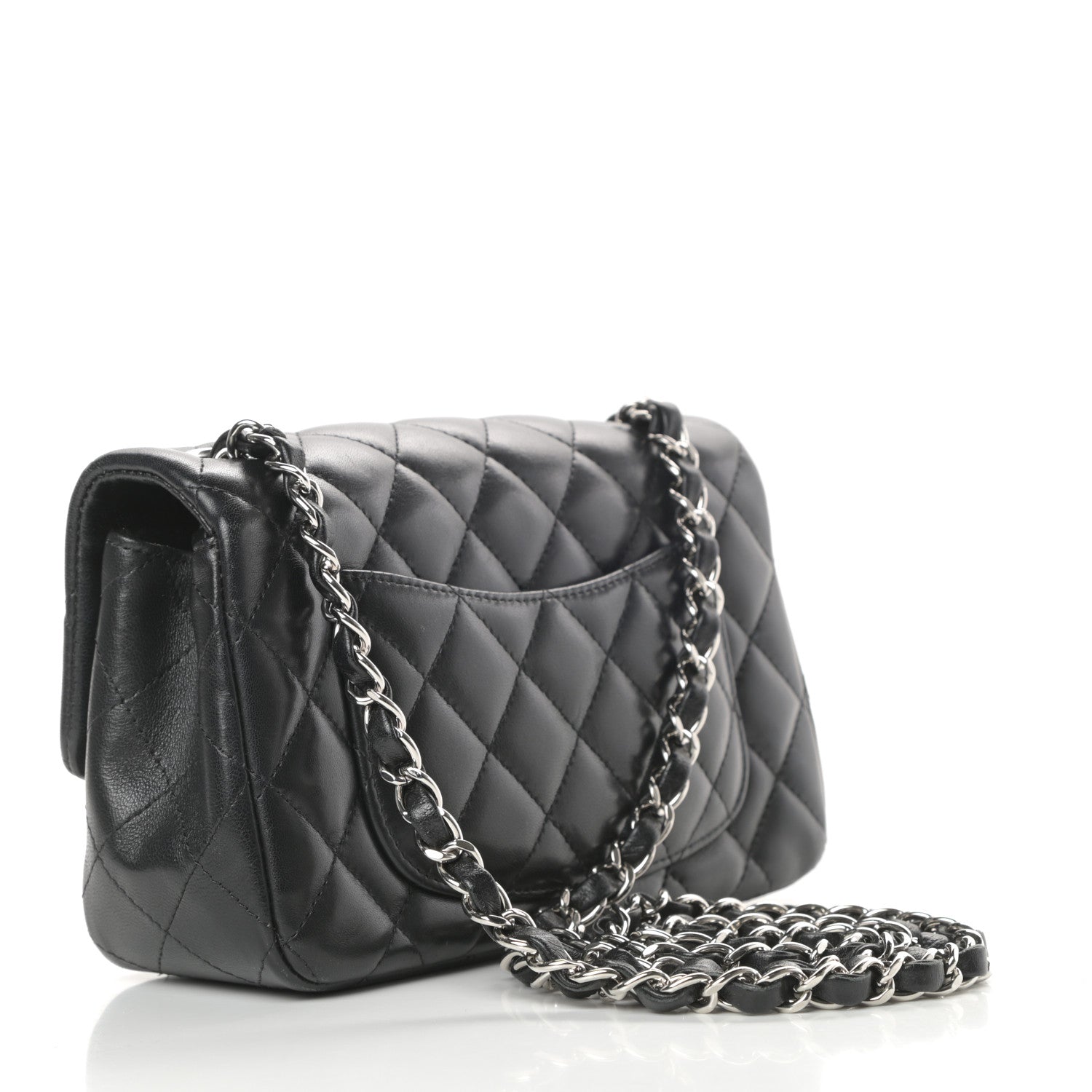 Chanel Lambskin Quilted Mini Rectangular Flap Black 3 of 14