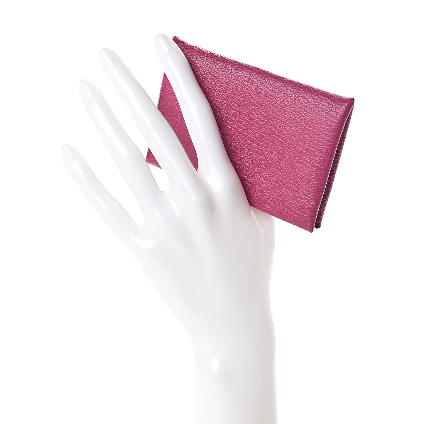 Chevre Mysore Calvi Card Case Rose Pourpre