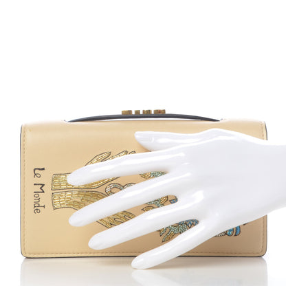 Christian Dior Lambskin Embroidered Le Monde Tarot Pouch Clutch Beige 2 of 8