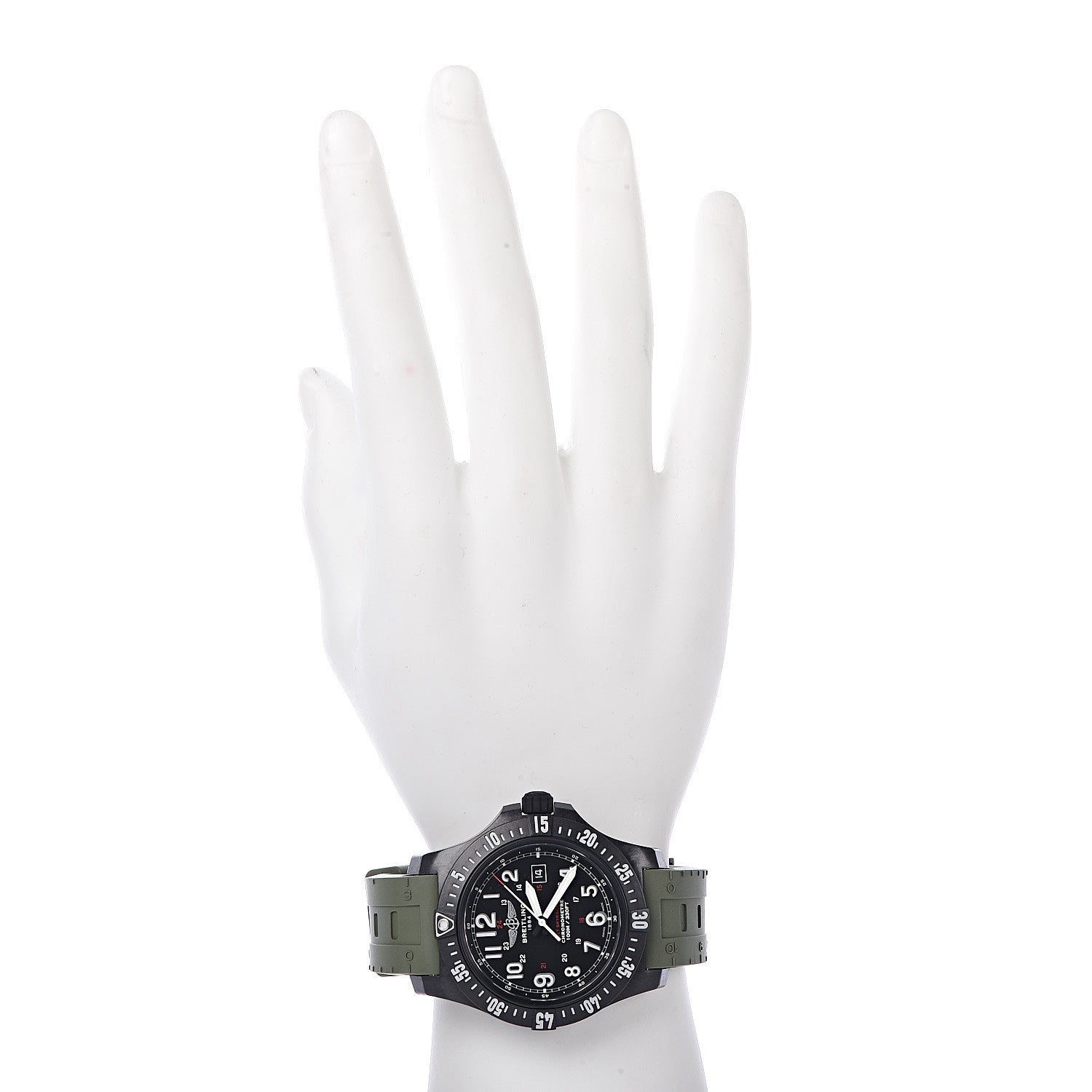 Breitling Breitlight Rubber 45mm Colt Skyracer Automatic Watch Green X74320 2 of 8