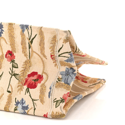 Christian Dior Canvas Embroidered Medium Hibiscus Book Tote Beige Multicolor 10 of 11
