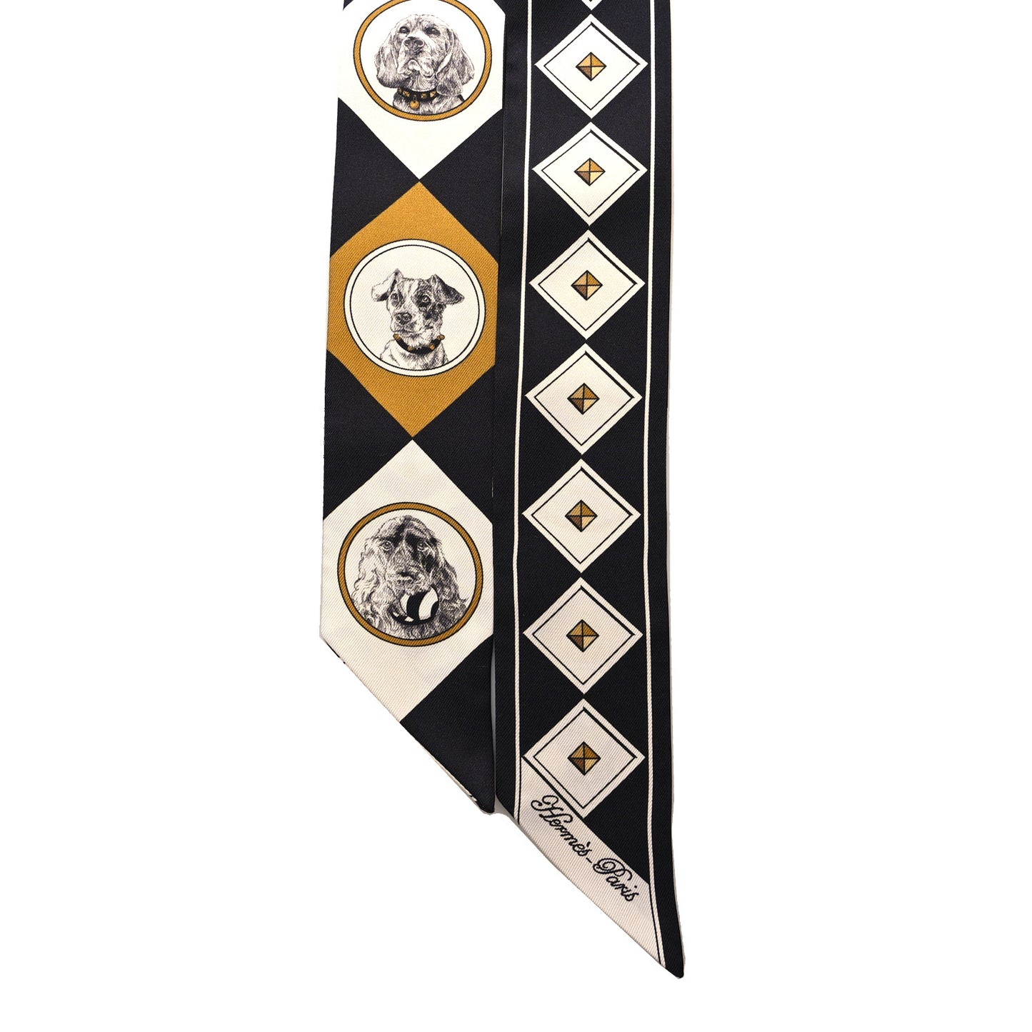Silk Colliers et Chiens Twilly Black Gold White