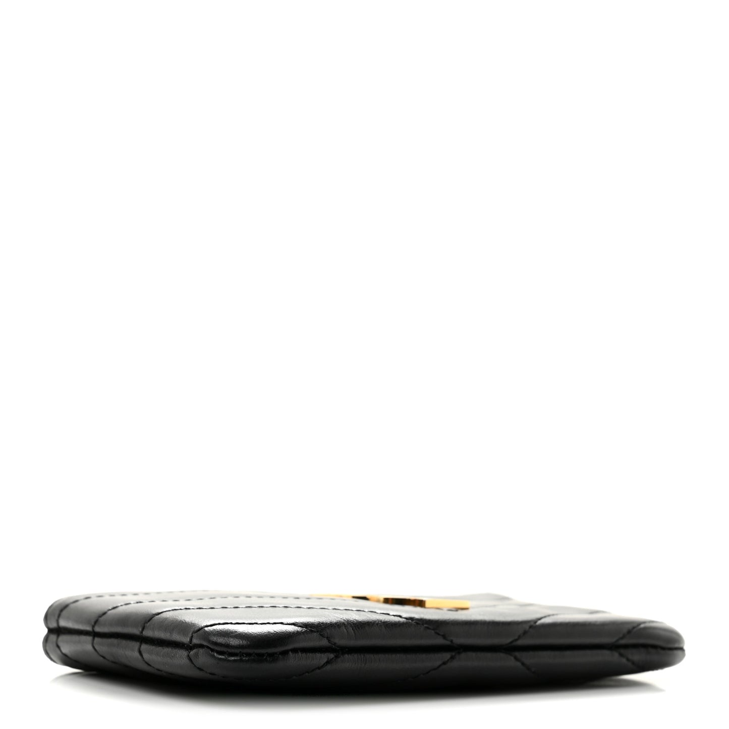 Calfskin Matelasse Monogram Key Pouch Black