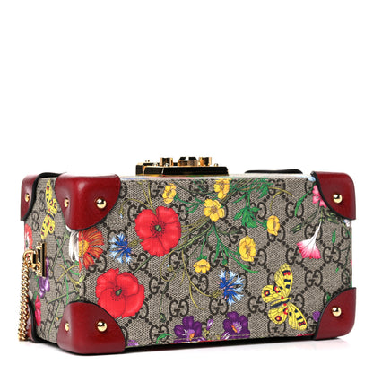 Gucci GG Supreme Monogram Flora Padlock Jewelry Case Red 4 of 13