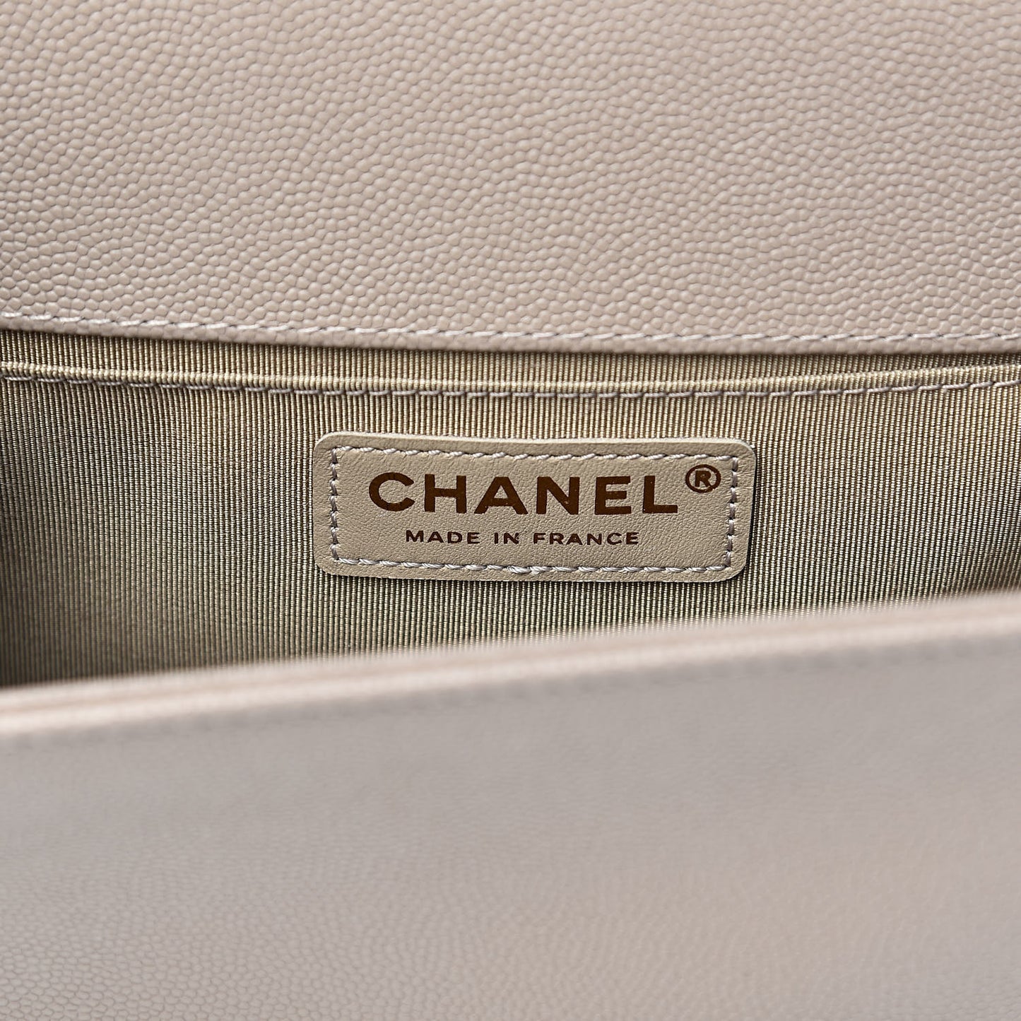 Caviar Quilted Medium Boy Flap Dark Beige