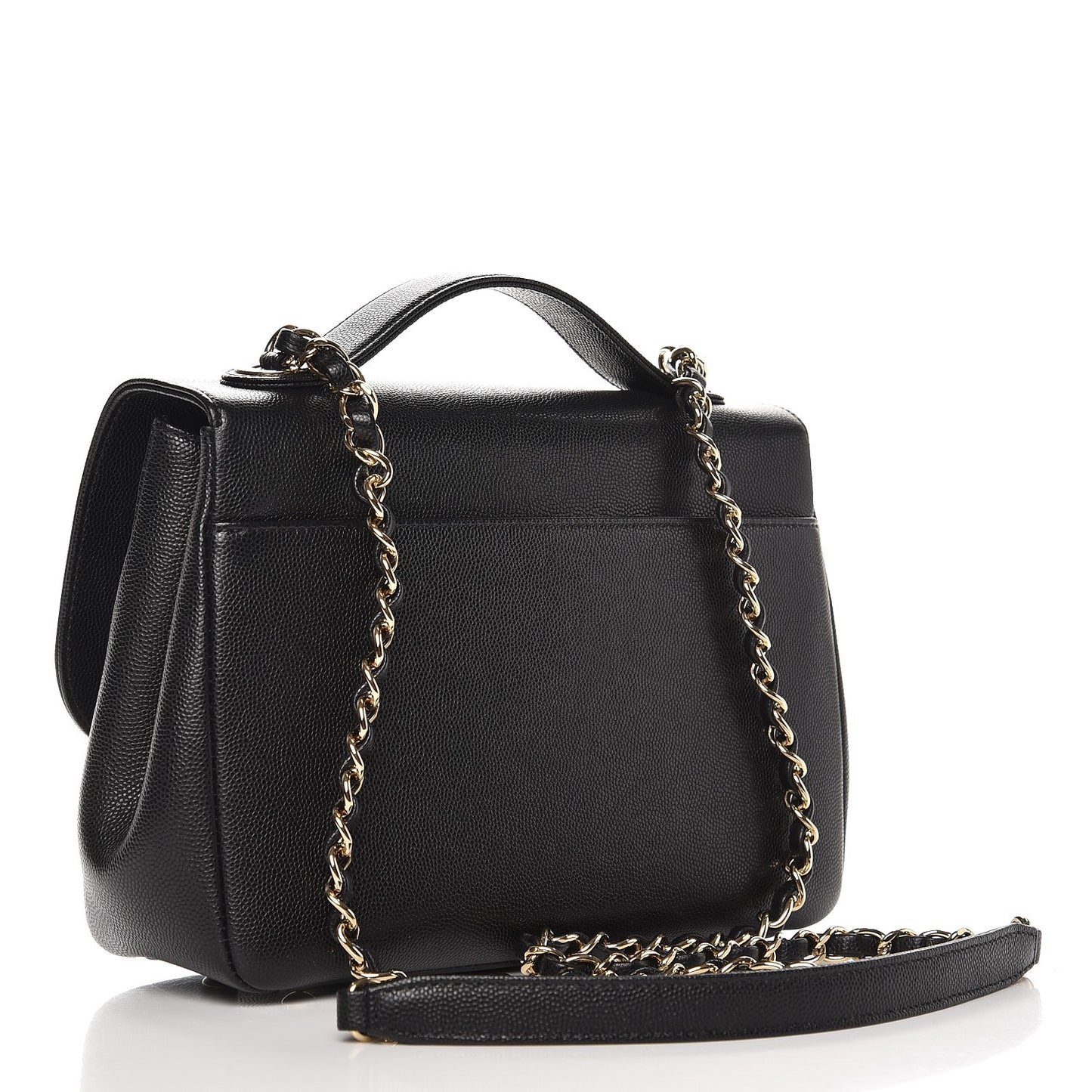 Caviar Quilted Small Business Affinity Flap Black