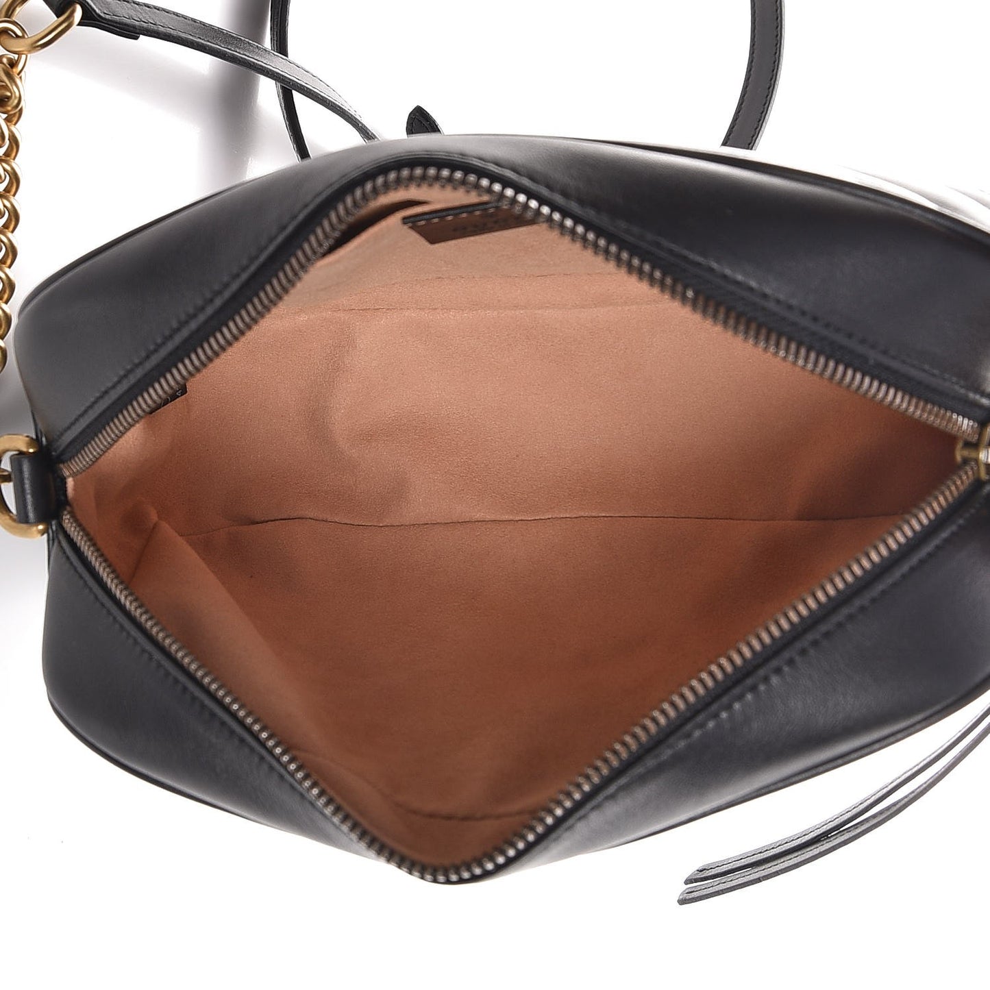 Calfskin Matelasse Small GG Marmont Chain Shoulder Bag Black