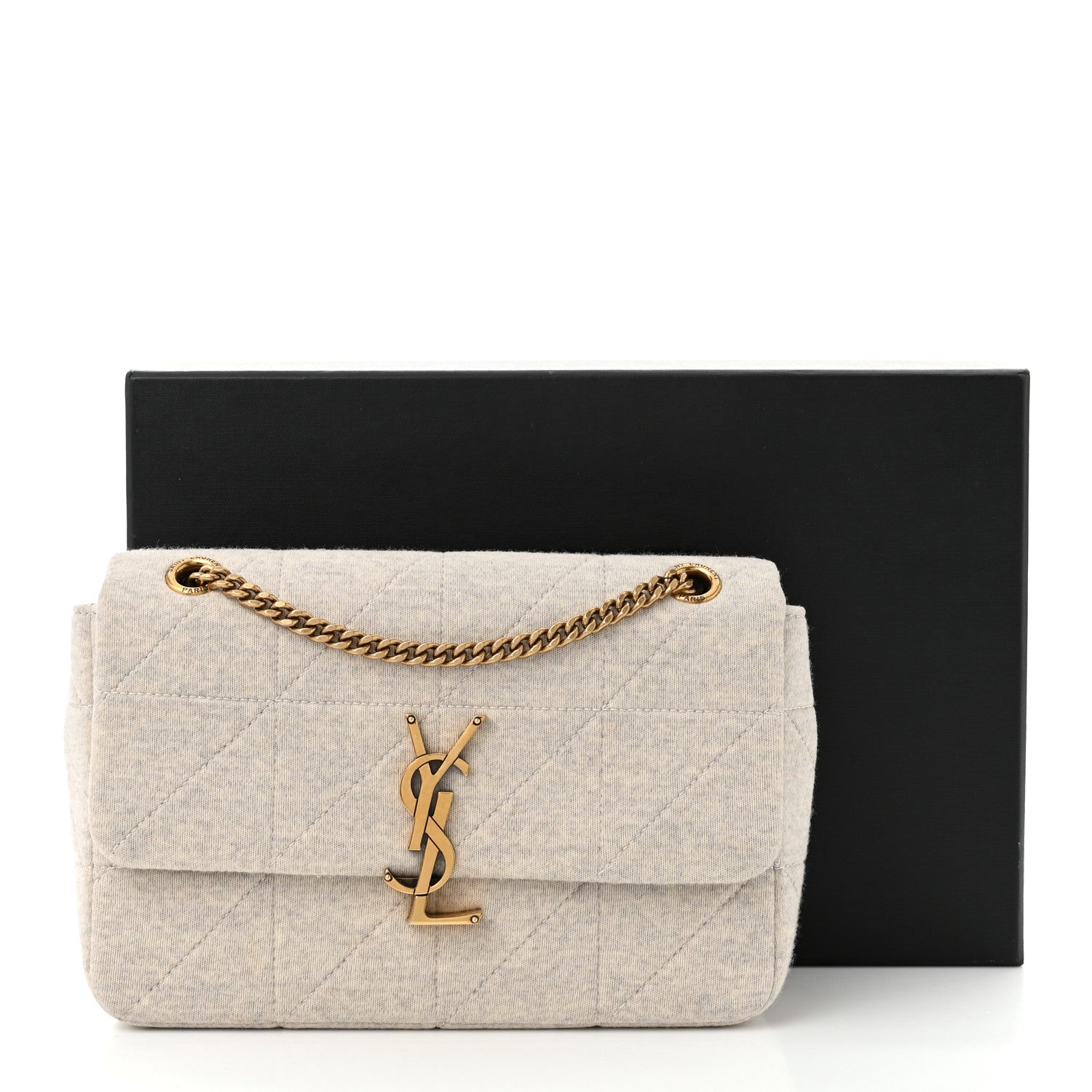 Saint Laurent Jersey Wool Patchwork Monogram Medium Jamie Off White 12 of 12