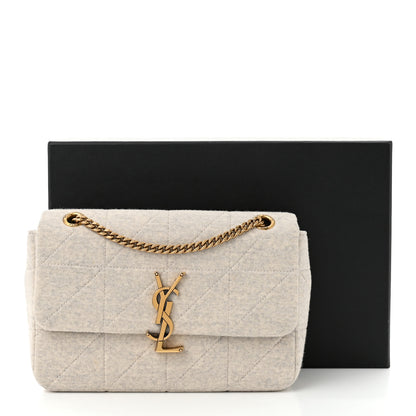 Saint Laurent Jersey Wool Patchwork Monogram Medium Jamie Off White 12 of 12