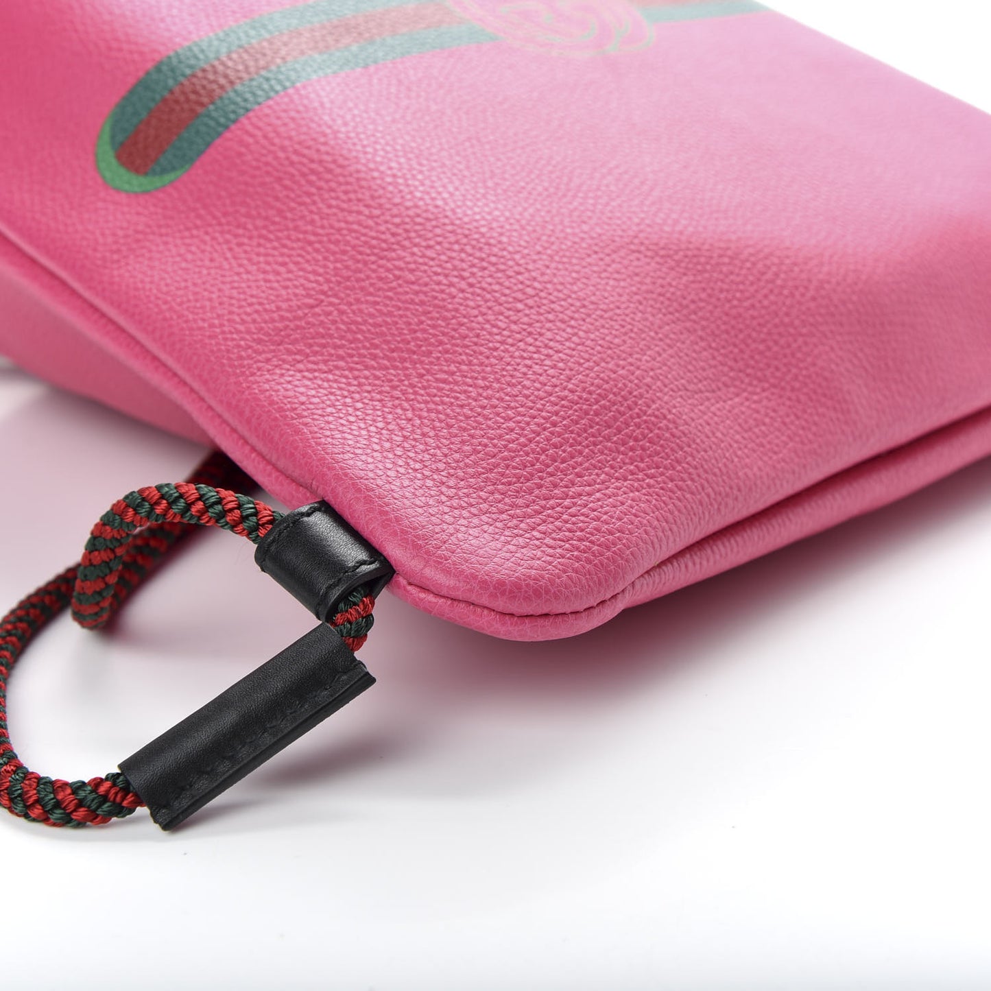 Grained Calfskin Logo Drawstring Backpack Box Pink Green Black